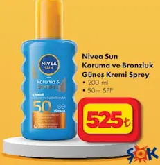 NİVEA SUN KORUMA VE BRONZLUK GÜNEŞ KREMİ SPREY 200 ML 50+ SPF NİVEA SUN KORUMA VE BRONZLUK GÜNEŞ KREMİ SPREY 200 ML 50+ SPF